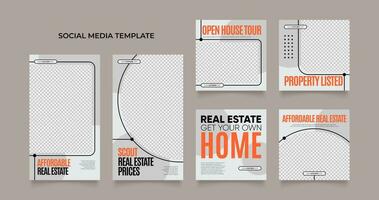 social media mall baner hus fastighetsmäklare fast egendom arkitektur service befordran vektor