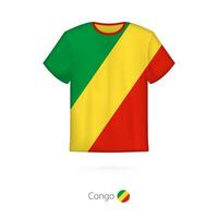 T-Shirt Design mit Flagge von Kongo. vektor