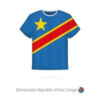 t-shirt design med flagga av dr Kongo. vektor