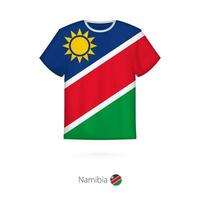 T-Shirt Design mit Flagge von Namibia. vektor