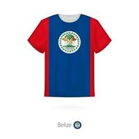 T-Shirt Design mit Flagge von Belize. vektor
