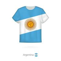 T-Shirt Design mit Flagge von Argentinien. vektor
