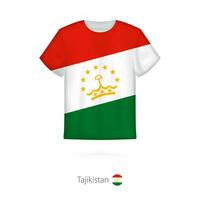 t-shirt design med flagga av tadzjikistan. vektor
