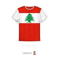 t-shirt design med flagga av Libanon. vektor
