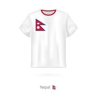 t-shirt design med flagga av nepal vektor