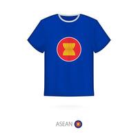 t-shirt design med flagga av asean. vektor