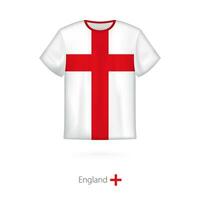 T-Shirt Design mit Flagge von England. vektor
