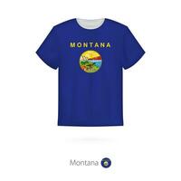 T-Shirt Design mit Flagge von Montana uns Zustand. vektor