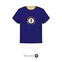 T-Shirt Design mit Flagge von Kentucky uns Zustand. vektor