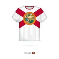 t-shirt design med flagga av florida oss stat. vektor