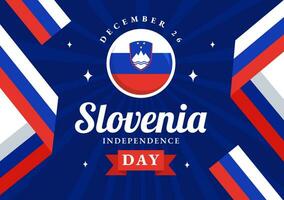 slovenien oberoende dag vektor illustration på 26 december med vinka flagga bakgrund design i nationell enhet Semester firande platt tecknad serie