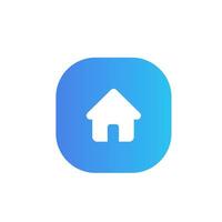 Netz Zuhause eben Symbol zum Apps und Webseiten. Haus Symbol, Zuhause Zeichen im Kreis oder Main Seite Symbol vektor