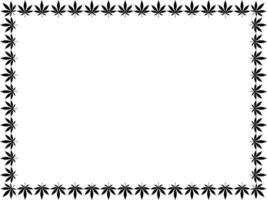 ram arbete skapa från cannabis också känd som marijuana blad silhuett, kan använda sig av för dekoration, utsmyckad, bakgrund, ram, Plats för text av bild, eller grafisk design. vektor illustration