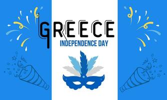 grekland nationell dag baner för oberoende dag årsdag. flagga av grekland med modern geometrisk retro abstrakt design. blå och vit färger begrepp. vektor