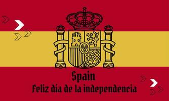 Spanien National Tag Banner zum Unabhängigkeit Tag Jubiläum. Flagge von Spanien mit modern geometrisch retro abstrakt Design. vektor