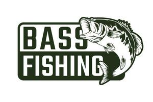 largemouth bas fiske logotyp design mall vektor