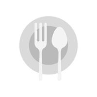 isolerad mat tallrik gaffel och sked vektor design
