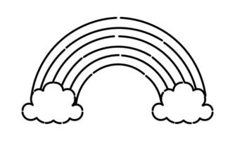 Regenbogen Illustration im gepunktet Linie Stil2 vektor