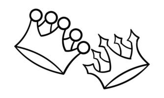 Hand gezeichnet Illustration von König und Königin Kronen2 vektor