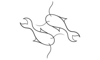 Fisch Hand gezeichnet Abbildung2 vektor