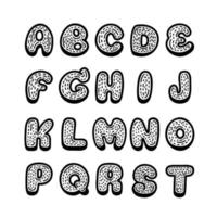 Alphabet gebrochene Linie Schriftsatz, Vektor-Illustration. Cartoon-Stil. vektor