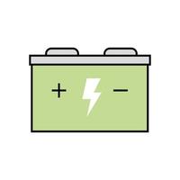 laddningsbart batteri med plug -ekologi -ikon vektor