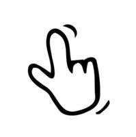 Hand gezeichnetes Gekritzel klicken Sie auf das Symbol Illustrationsvektor isoliert vektor