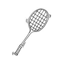 klotter badminton eller tennis racket. vektor illustration