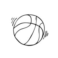Illustration von ein Basketball Gliederung isoliert im Weiß Hintergrund. Basketball Ball, Vektor skizzieren Illustration