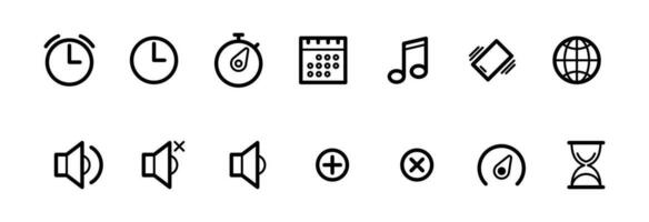 tid och klocka ikoner Kolla på, timer, datum, nuvarande tid, och kalender vektor ikon uppsättning