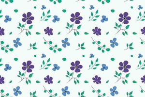 lila och blå blommor med grenar är spridning på en vit bakgrund. sömlös upprepa mönster vektor illustration design. kan vara Begagnade för förpackning, gåva omslag papper, och trasa.