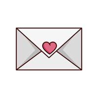 Valentinstag Umschlag mit Herz isolierte Symbol vektor