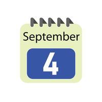 September 4 Täglich Kalender Symbol vektor