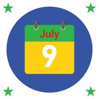 Juli Täglich Kalender Symbol vektor