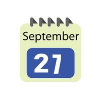 September Täglich Kalender Symbol Logo vektor