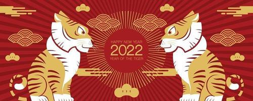 frohes neues jahr, chinesisches neujahr, 2022, jahr des tigers vektor