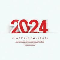 glücklich Neu Jahr 2024 Karte Urlaub mit Weiß Hintergrund vektor