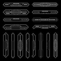 trogen cyberpunk sci fi gränssnitt element hud teknologi ram grafisk vektor design mall