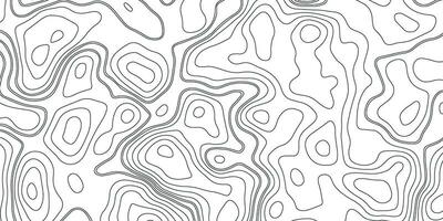 topografisk bakgrund. grå och vit abstrakt bakgrund med vågig rader. svart och vit mönster av rader och kurvor. topografisk topografi vektor