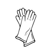 Gekritzel Gummi Handschuhe Symbol. Vektor Handschuhe skizzieren