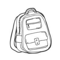 Schule oder Camping Rucksack, Gekritzel Kunst. zurück zu Schule Konzept vektor