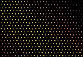 mörkrosa, gula vektoromslag med symboler för spel. vektor