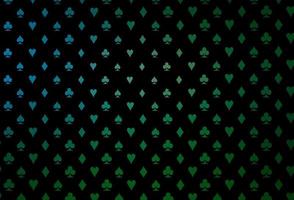 dunkelblaues, grünes Vektorcover mit Glücksspielsymbolen. vektor