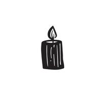 im das flackern glühen von diese gekritzelt Kerze, finden Trost und Gelassenheit. Lassen es ist warm Licht erleuchten Ihre Pfad und bringen ein Sinn von Ruhe. Vektor schwarz und Weiß Illustration von ein Kerze.