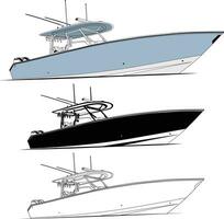 båt vektor, fiske båt vektor linje konst, och ett Färg