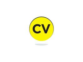 unik CV logotyp ikon, kreativ CV brev logotyp vektor