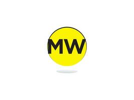 minimal mw Logo Symbol, kreativ mw Logo Brief Design zum Geschäft vektor