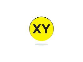 minimalistisk xy logotyp brev, monogram xy yx lyx cirkel logotyp ikon vektor