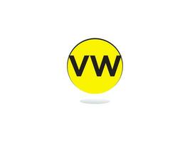 monogram vw företag logotyp ikon, första vw wv logotyp brev vektor för du
