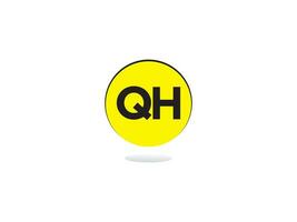 minimalistisch qh Brief Logo Kreis, einzigartig qh Logo Symbol Vektor